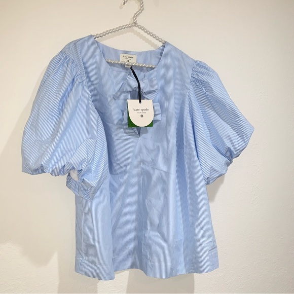 Kate Spade for Target collab! Blue white Striped Women's Top size 1XL new cotton - Picture 4 of 16